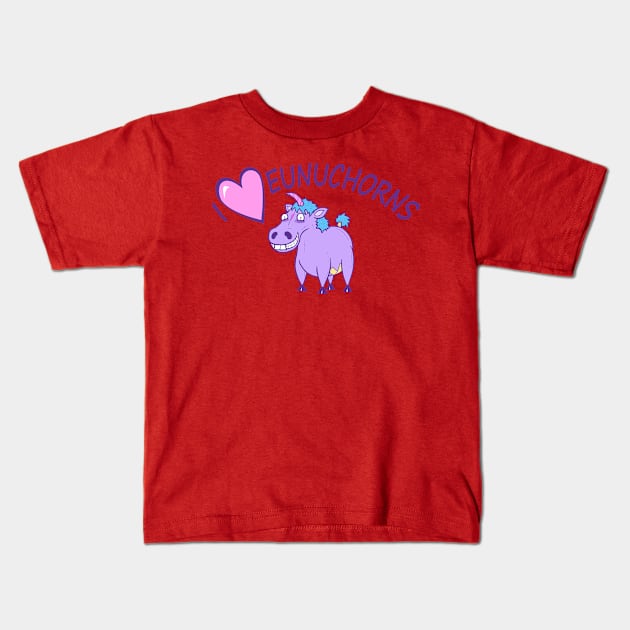 I (heart) Eunuchorns Kids T-Shirt by calavara